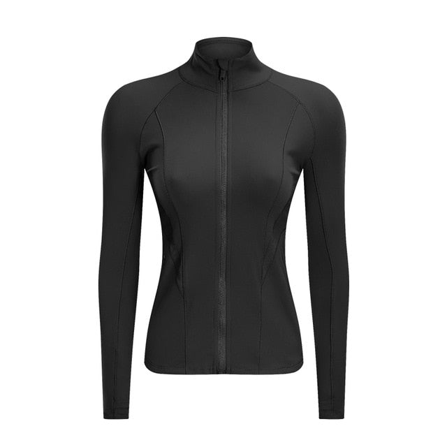 Raibaallu double-sided worsted yoga jacket stretch zipper fitness thread sports jacket for women autumn and winter