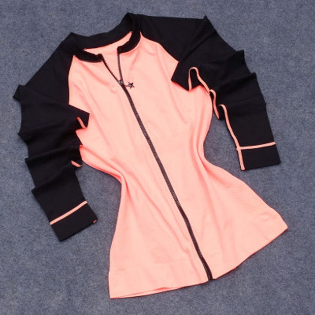 BESGO Spring Autumn Women Sports Jacket Fitness Long Sleeve Zipper Jacket Silm Coat Thumbhole Women Yoga Jacket Running shirts
