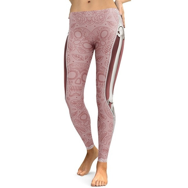 NADANBAO New Arrival Leggings Women Skull Head 3D Printed Camouflage Legging Workout Leggins Slim Elastic Plus Size Pants Legins